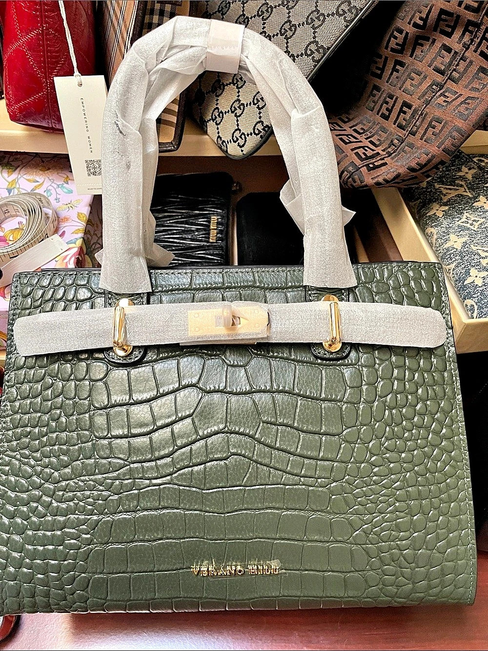 Verano Hill Versailles Shoulder Bag Green